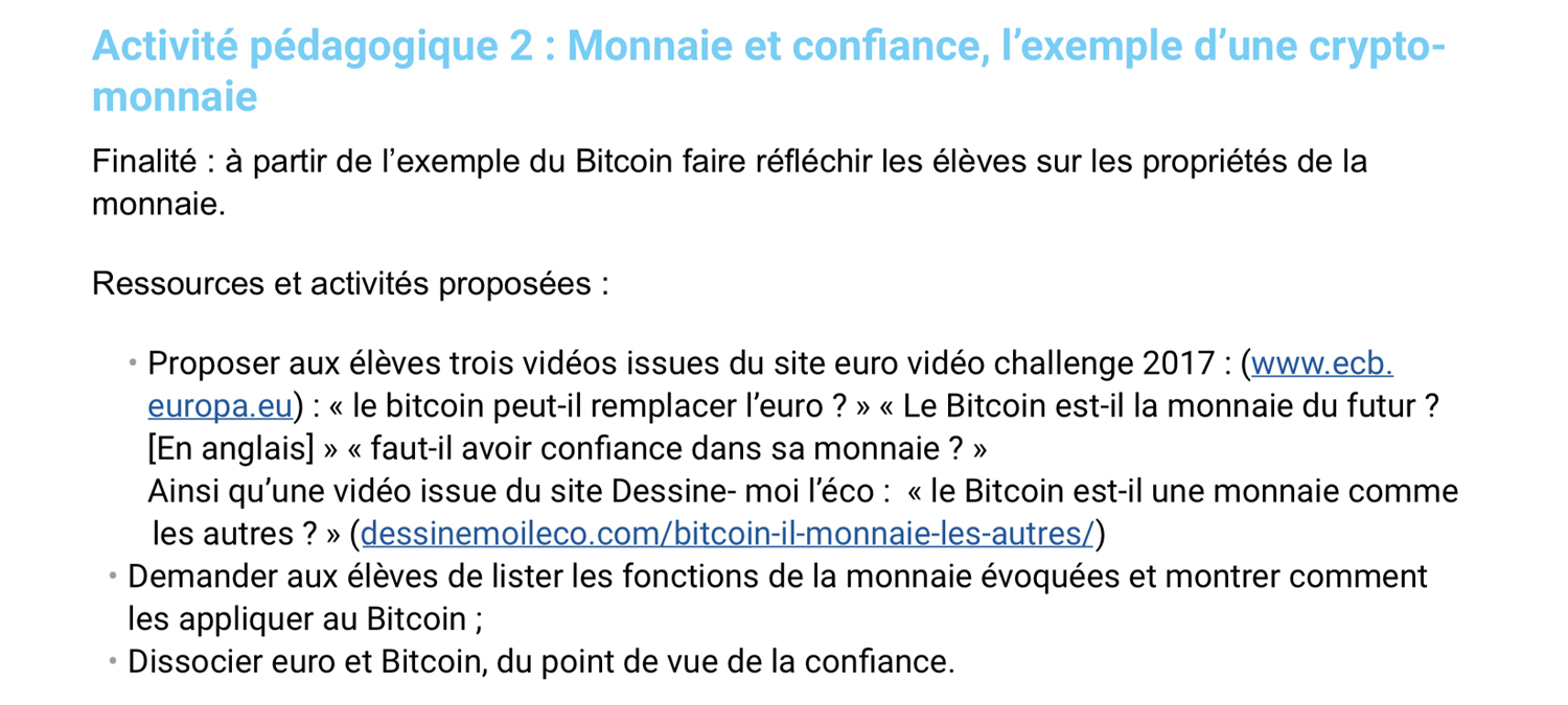 French Ministry of Education Publishes Bitcoin-Resource Guide for Educators